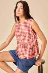 Red Gingham Swing Top