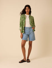 Green Abstract Print Shirt