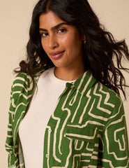 Green Abstract Print Shirt