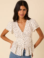 White Polka Dot Loubelle Top