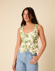 White Floral Waistcoat