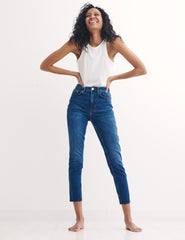 Mid Rise Skinny Jean Dark Mid Wash