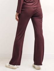 Brown Dallas Flared Rib Trouser