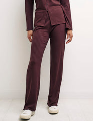 Brown Dallas Flared Rib Trouser
