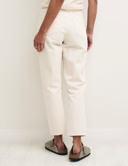 Cream Wide Leg Jeans