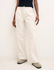 Cream Pansy Utility Pants