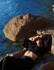 Black Broderie Olympia Midi Skirt