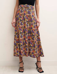 Multi Floral Aurelia Midi Skirt