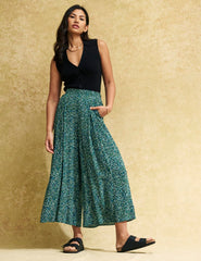 Green Speckle Print Zeena Trouser