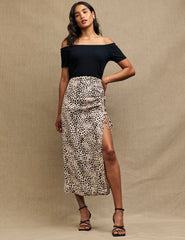 Animal Spot Print Alicia Midi Skirt