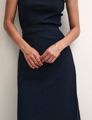 Black Column Midaxi Skirt