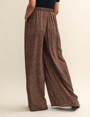 Leopard Print Wide Leg Zeena Trousers