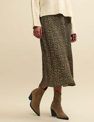 Green Floral Sadie Midi Skirt