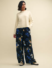 Black Floral Wide Leg Zeena Trousers