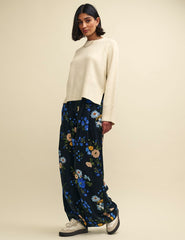 Black Floral Wide Leg Zeena Trousers