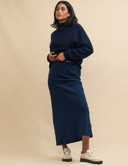 Navy Slip Mila Midaxi Skirt