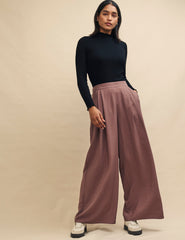 Dusky Pink Wide Leg Zeena Trousers