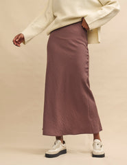 Dusky Pink Mila Slip Midi Skirt
