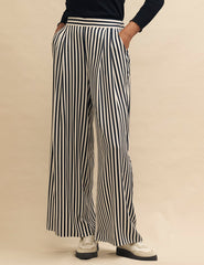 Black and White Full Length Wide Leg Zeena Trousers