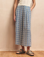 Blue Tile Print Zeena Trousers