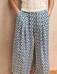 Blue Tile Print Zeena Trousers