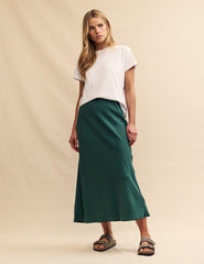 Green Slip Mila Midi Skirt