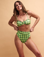 Lime Green Gingham Bikini Bottoms