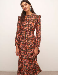 Autumnal Floral Cecile Maxi Dress