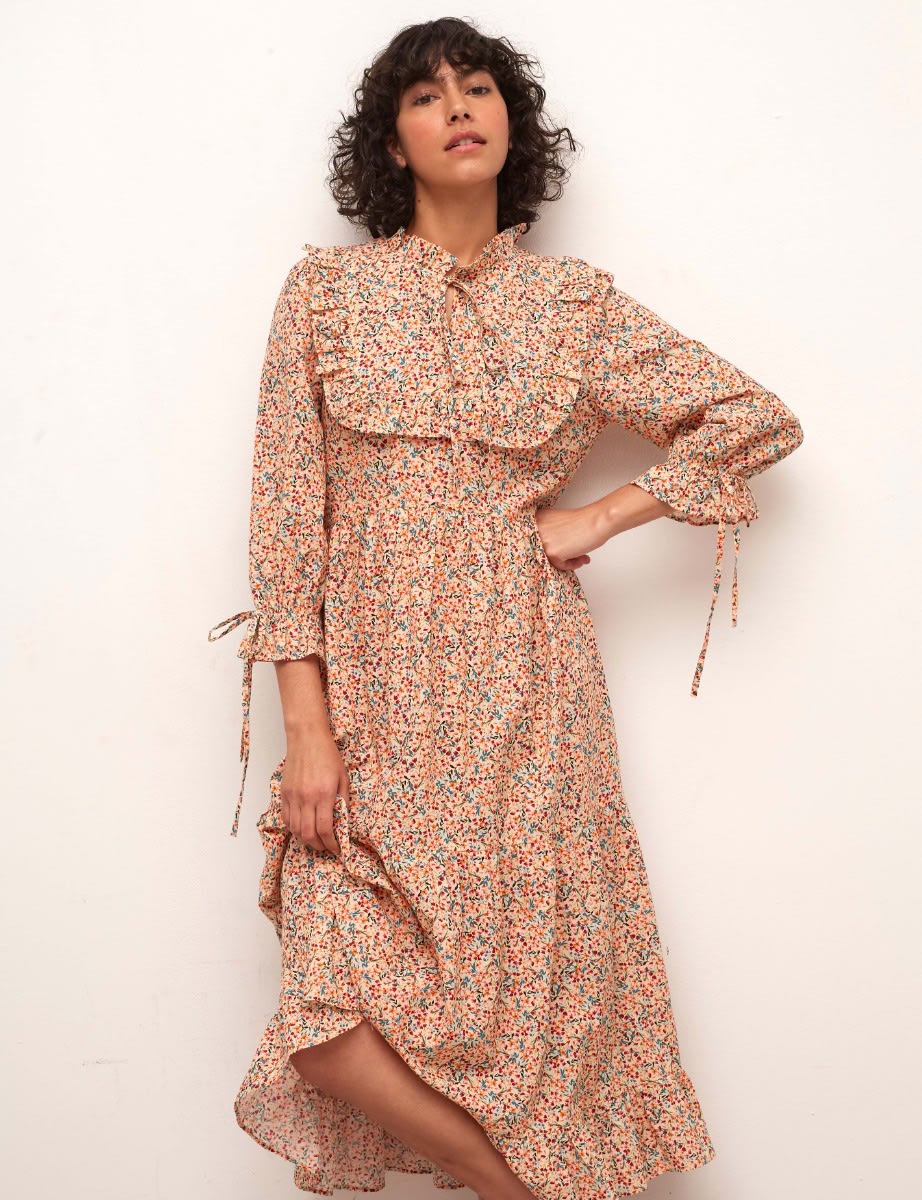 Multi Ditsy Floral Shellie Midi Dress