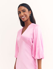 Ciara V Neck Satin Midi Dress