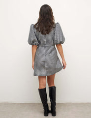 Emma Black Check Mini Dress