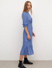 Hattie Fruit Blue Selena Midi Dress
