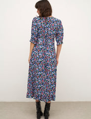 Brioney Floral Blue Callie Midi Dress