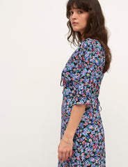 Brioney Floral Blue Callie Midi Dress