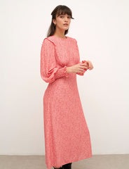 Saffy Squiggle Pink Ariana Midi Dress