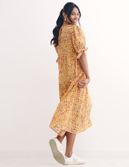 Yellow Ditsy Floral Ella Midi Dress