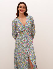 Green Ditsy Floral Lara Midaxi Dress