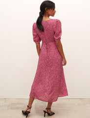 Pink Ditsy Floral Rosie Midi Dress