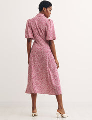 Pink Ditsy Floral Lorna Midi Dress