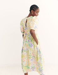 Multi Big Floral Rochelle Midi Dress