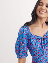 Blue Zoey Sweetheart Mini Dress