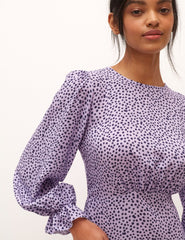 Purple Ditsy Floral Serena Mini Dress