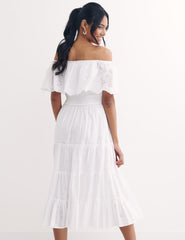 White Olivia Midi Dress