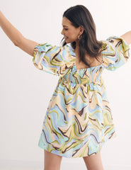 Multi Retro Print Eugenia Mini Dress