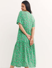 Green Ditsy Floral Clementine Midi Dress