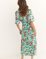 Green Ditsy Floral Lorna Midi Dress
