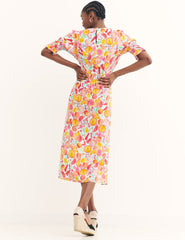 Multi Fruit Print Luna Midi Dress