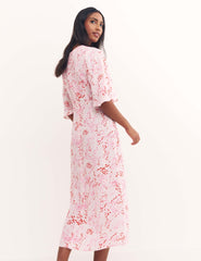 Pink Leopard Print Eva Midi Dress