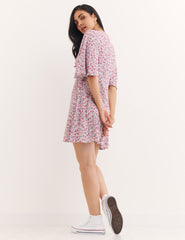 Lilac Ditsy Floral Eve Mini Dress
