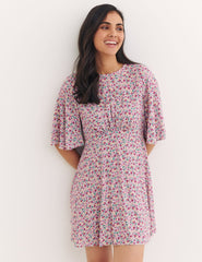 Lilac Ditsy Floral Eve Mini Dress